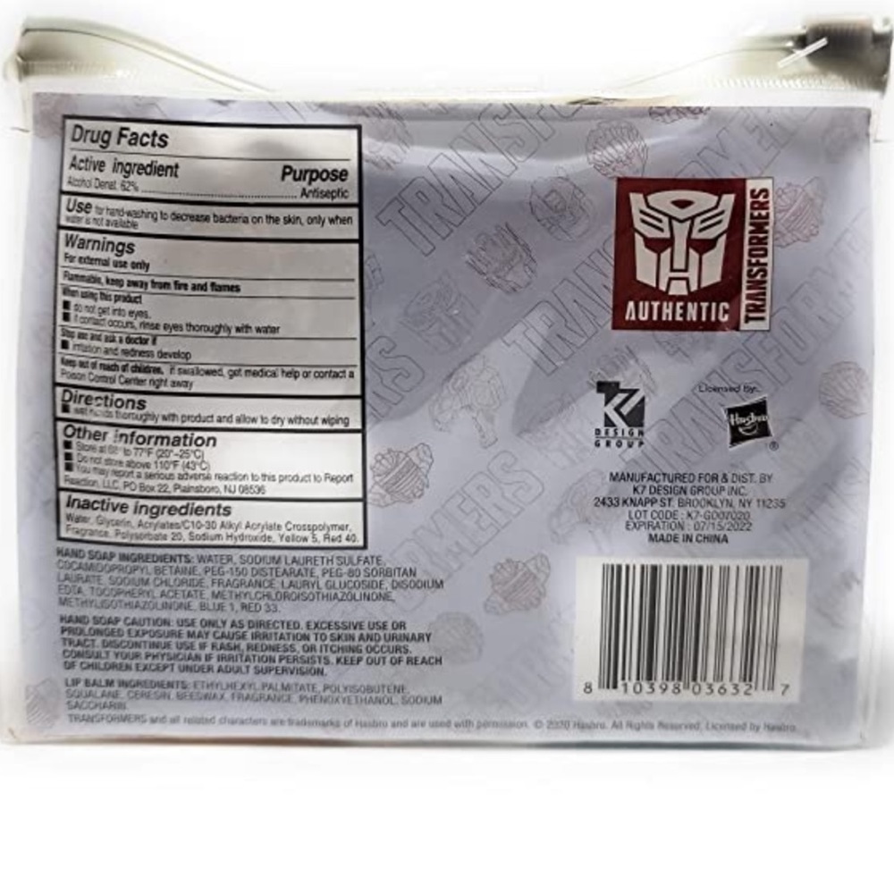 Transformers Hasbro Travel Kit Set with Clear Transparent Reusable Storage Case - Picture 2 of 6
